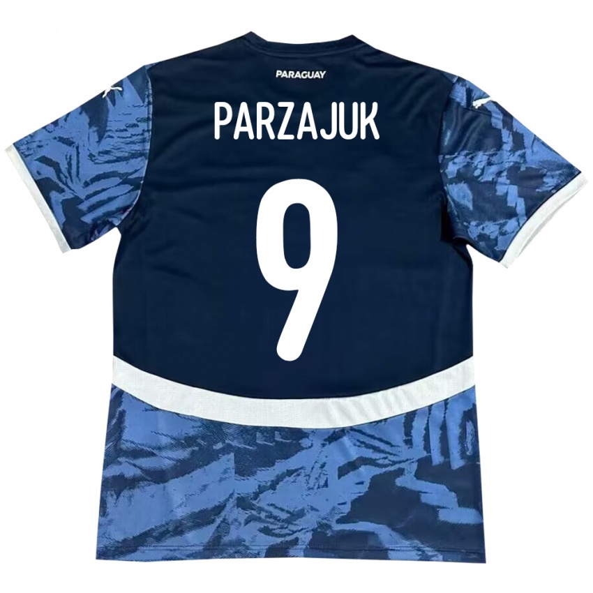 Niño Camiseta Paraguay Kevin Parzajuk #9 Azul 2ª Equipación 24-26 La Camisa México