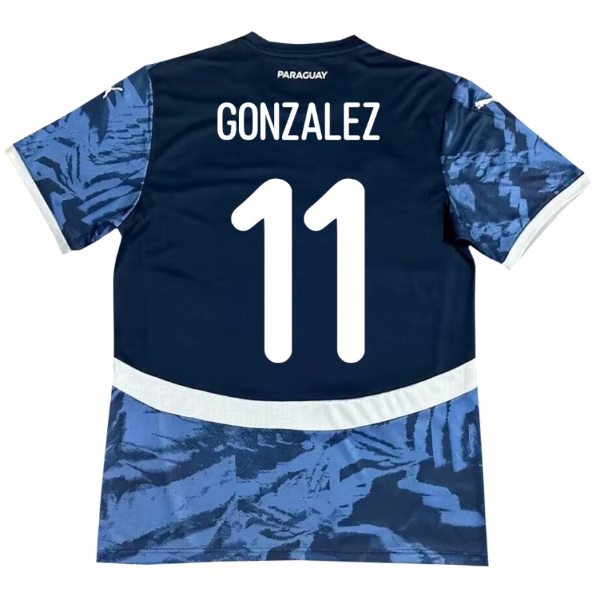 Niño Camiseta Paraguay Enso González #11 Azul 2ª Equipación 24-26 La Camisa México