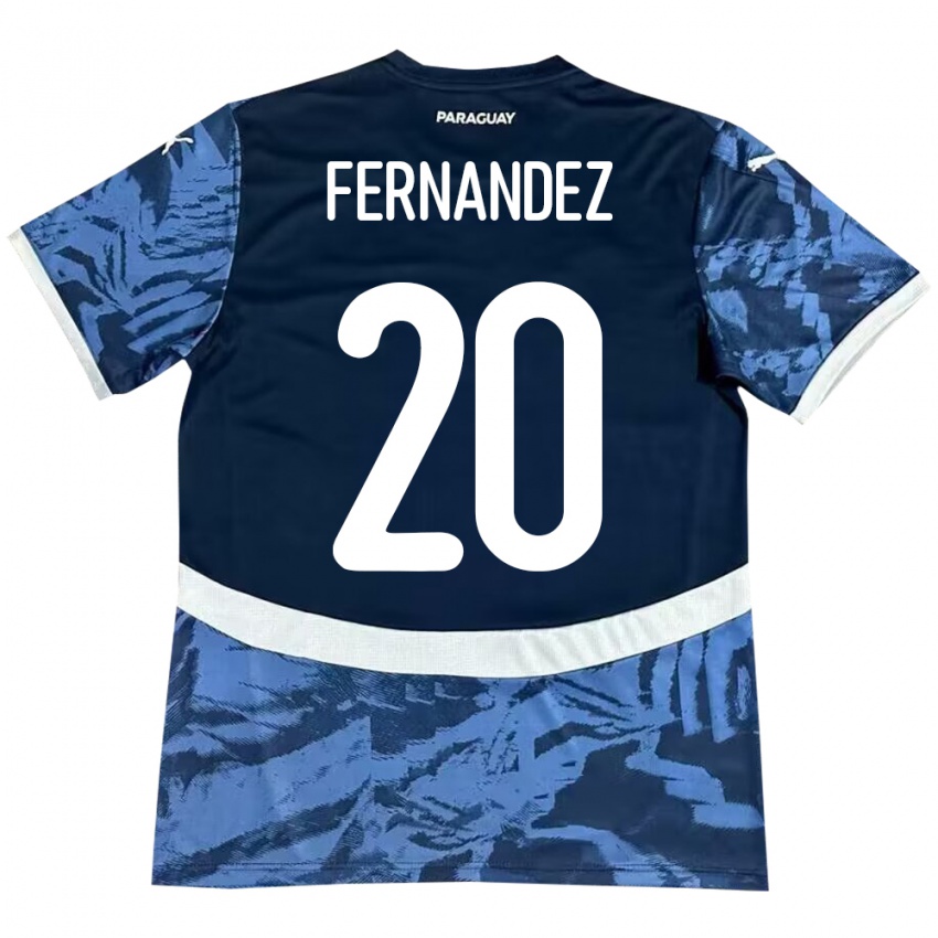 Niño Camiseta Paraguay Marcelo Fernández #20 Azul 2ª Equipación 24-26 La Camisa México