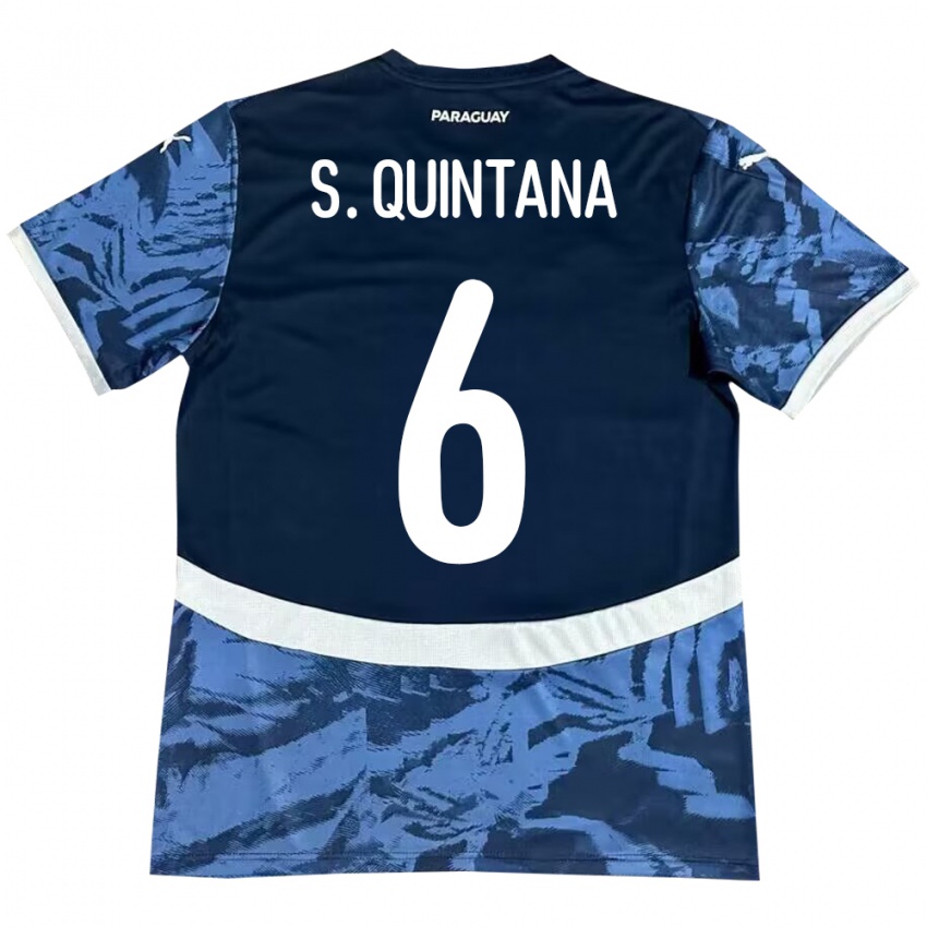 Niño Camiseta Paraguay Sebastián Quintana #6 Azul 2ª Equipación 24-26 La Camisa México