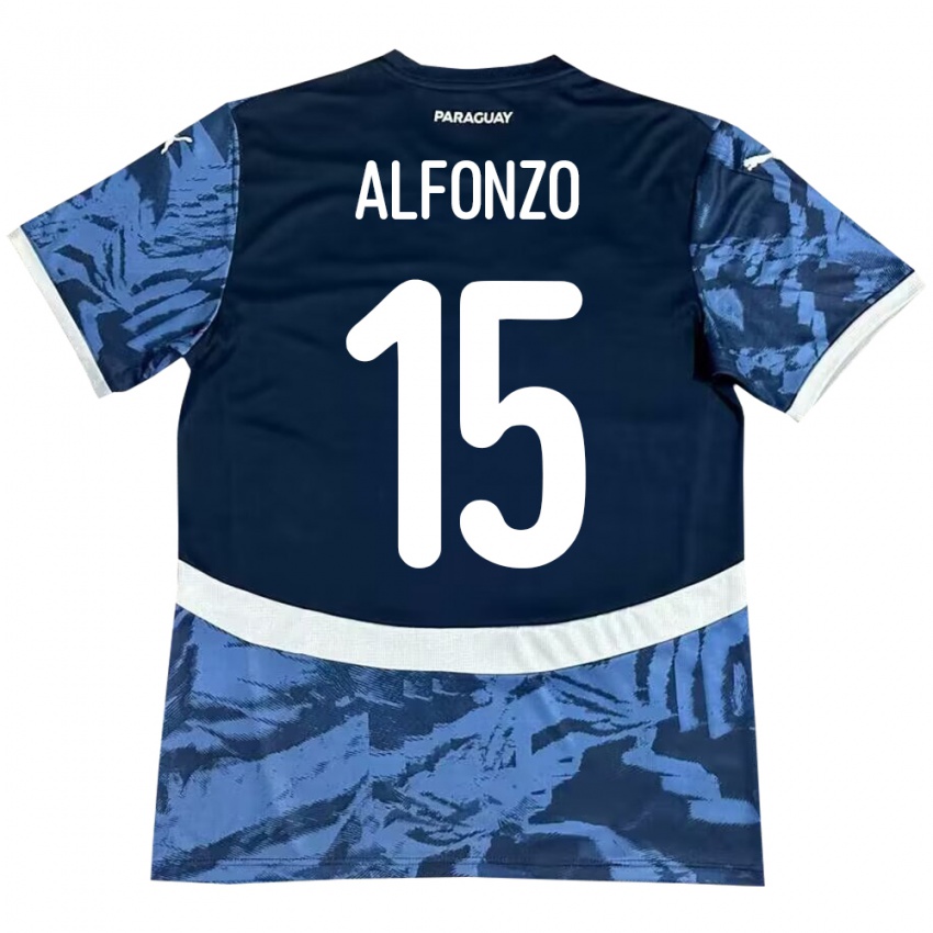 Niño Camiseta Paraguay Axel Alfonzo #15 Azul 2ª Equipación 24-26 La Camisa México