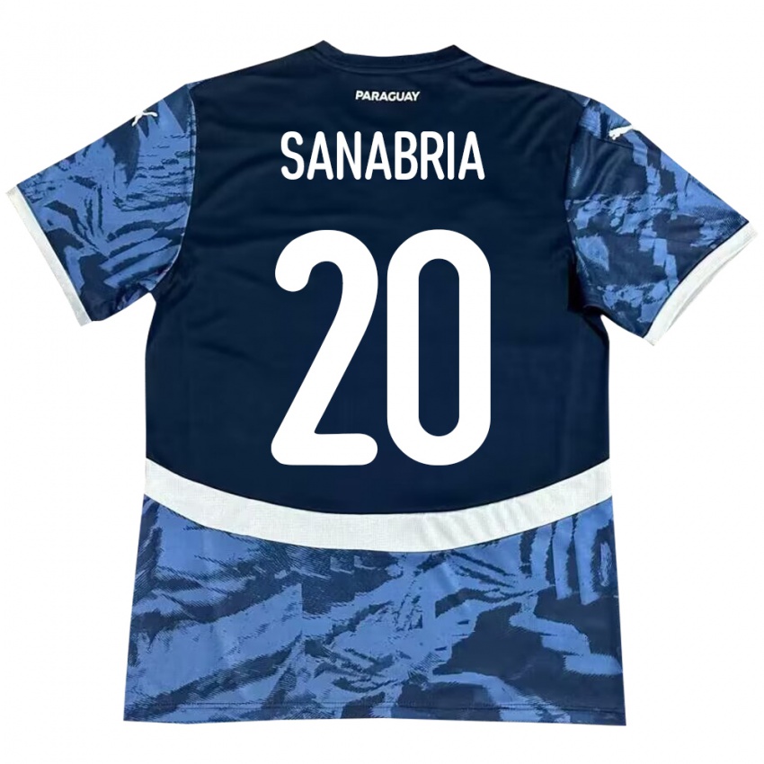 Niño Camiseta Paraguay Tobías Sanabria #20 Azul 2ª Equipación 24-26 La Camisa México