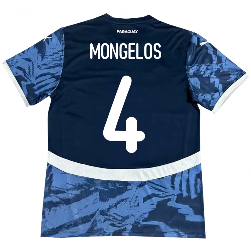 Niño Camiseta Paraguay Rolando Mongelós #4 Azul 2ª Equipación 24-26 La Camisa México