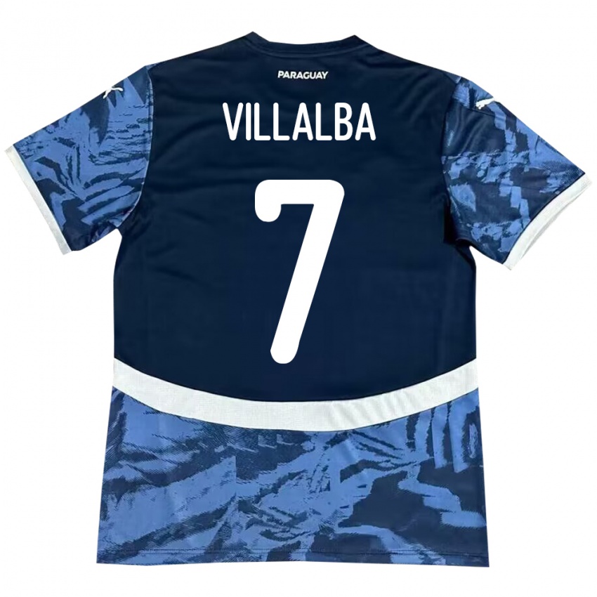 Niño Camiseta Paraguay Rodrigo Villalba #7 Azul 2ª Equipación 24-26 La Camisa México