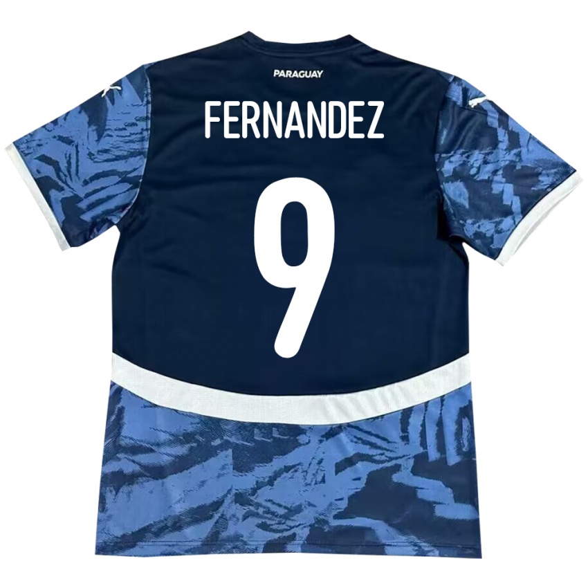 Niño Camiseta Paraguay David Fernández #9 Azul 2ª Equipación 24-26 La Camisa México