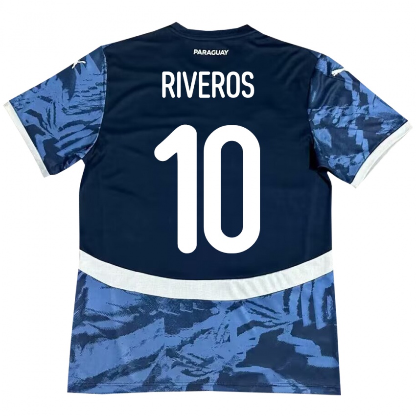 Niño Camiseta Paraguay Paulo Riveros #10 Azul 2ª Equipación 24-26 La Camisa México