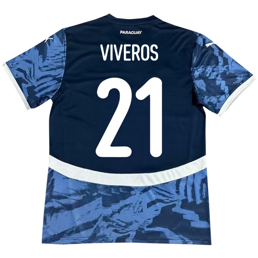 Niño Camiseta Paraguay Fernando Viveros #21 Azul 2ª Equipación 24-26 La Camisa México