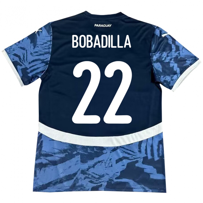 Niño Camiseta Paraguay Dylan Bobadilla #22 Azul 2ª Equipación 24-26 La Camisa México