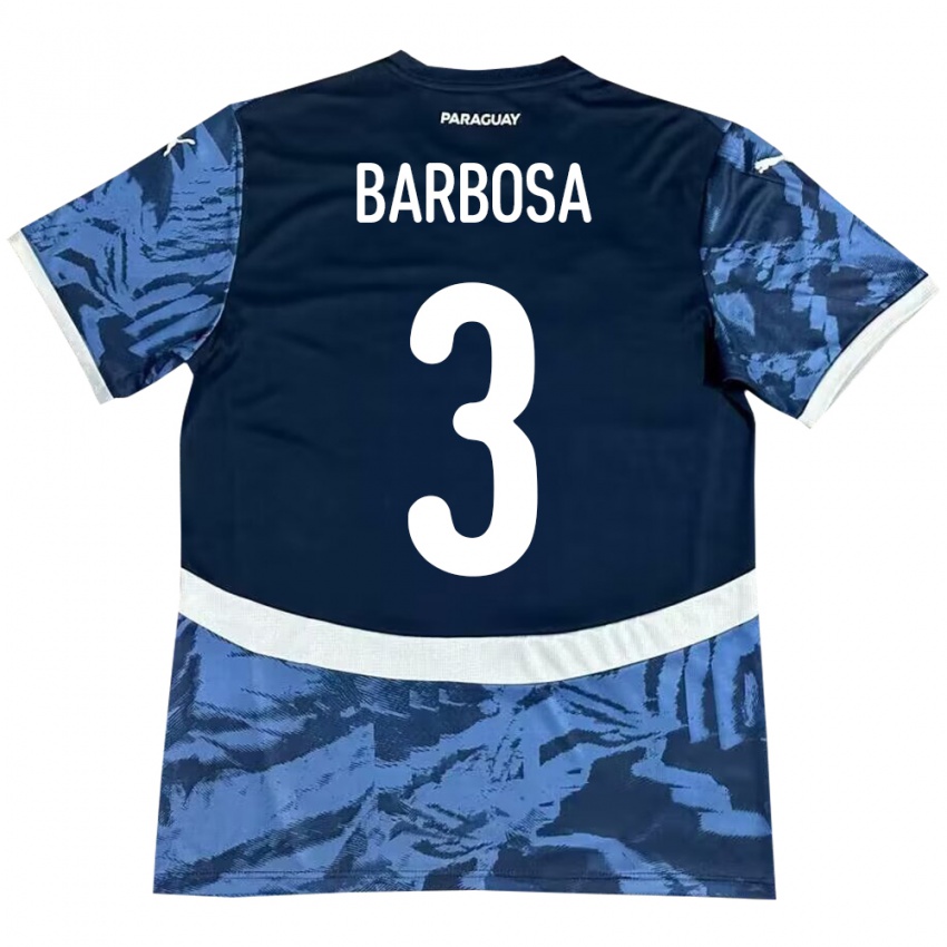 Niño Camiseta Paraguay Camila Barbosa #3 Azul 2ª Equipación 24-26 La Camisa México