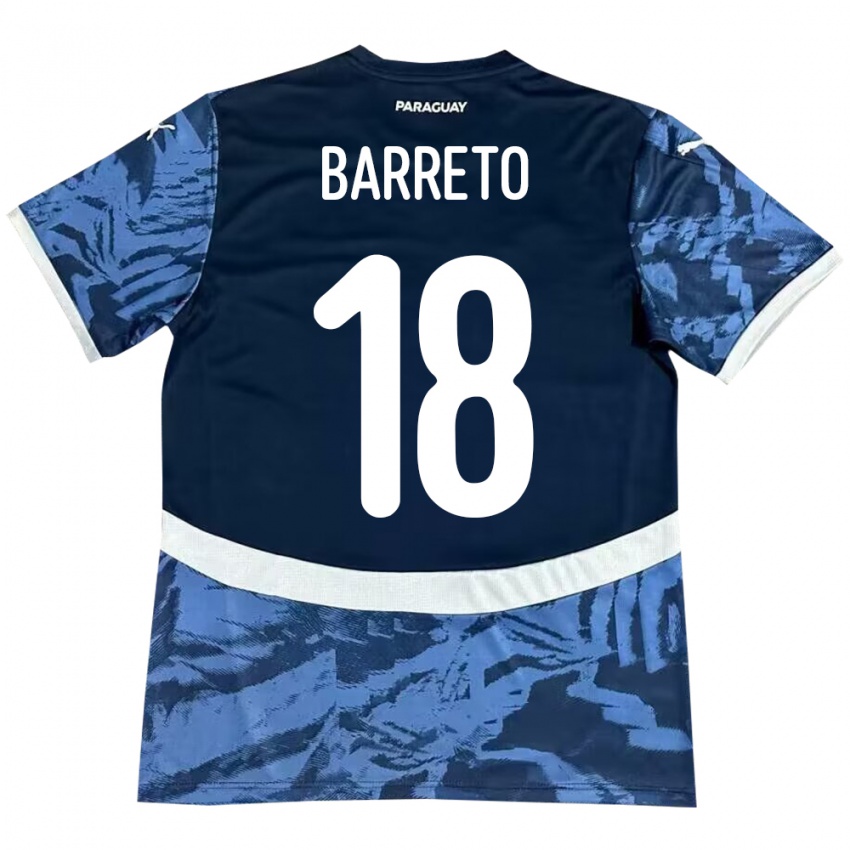 Niño Camiseta Paraguay Liz Barreto #18 Azul 2ª Equipación 24-26 La Camisa México