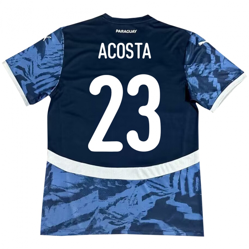 Niño Camiseta Paraguay Fátima Acosta #23 Azul 2ª Equipación 24-26 La Camisa México