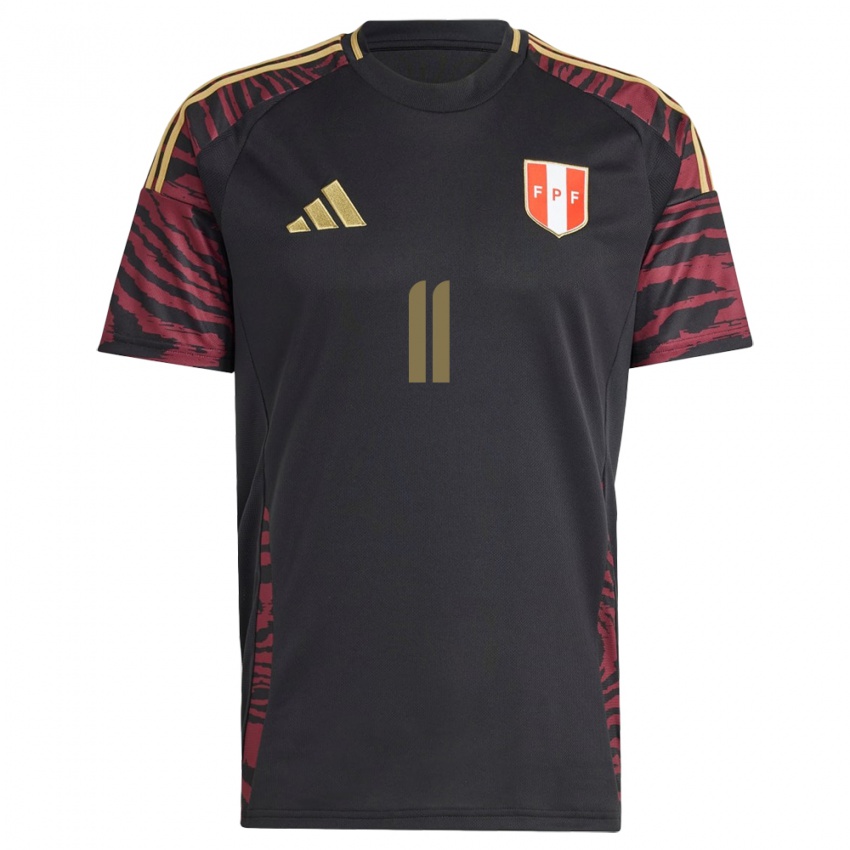 Niño Camiseta Perú Guillermo Grández #11 Negro 2ª Equipación 24-26 La Camisa México