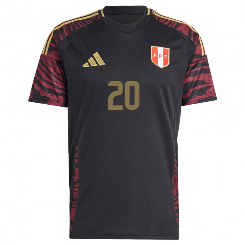 Niño Camiseta Perú Juan Pablo Goicochea #20 Negro 2ª Equipación 24-26 La Camisa México