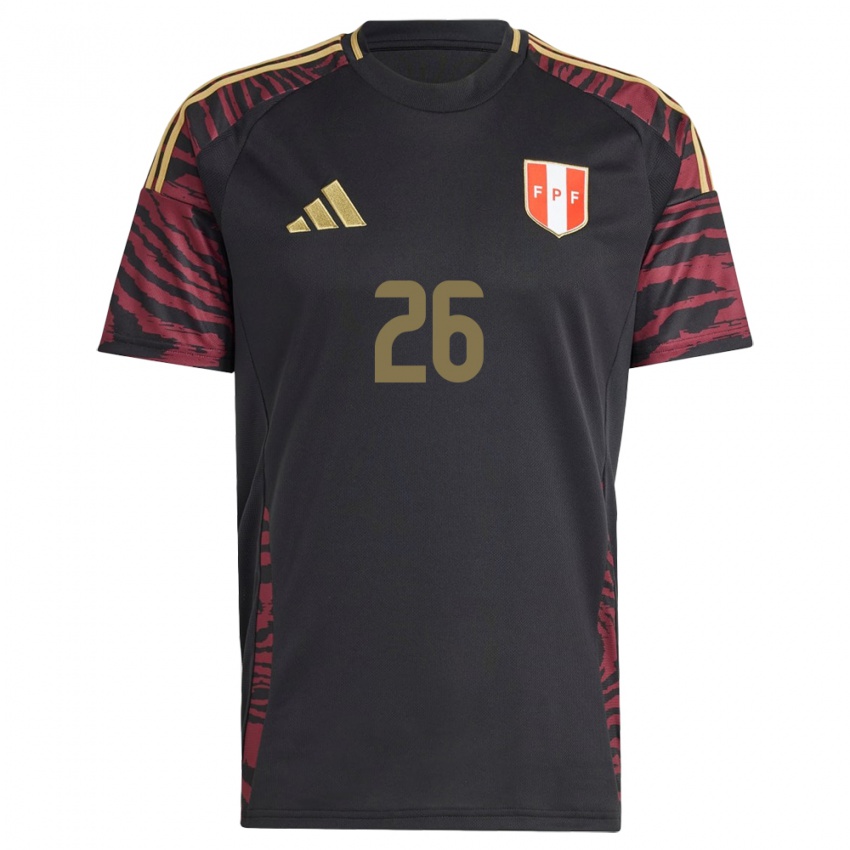 Niño Camiseta Perú Franco Zanelatto #26 Negro 2ª Equipación 24-26 La Camisa México