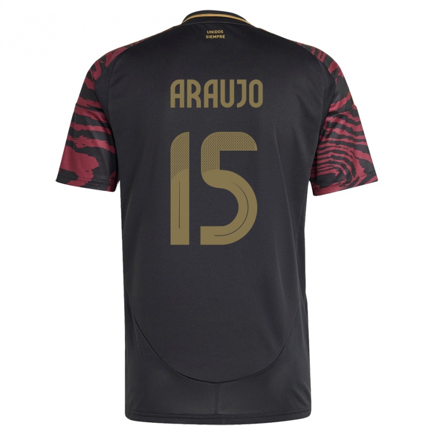 Niño Camiseta Perú Miguel Araujo #15 Negro 2ª Equipación 24-26 La Camisa México