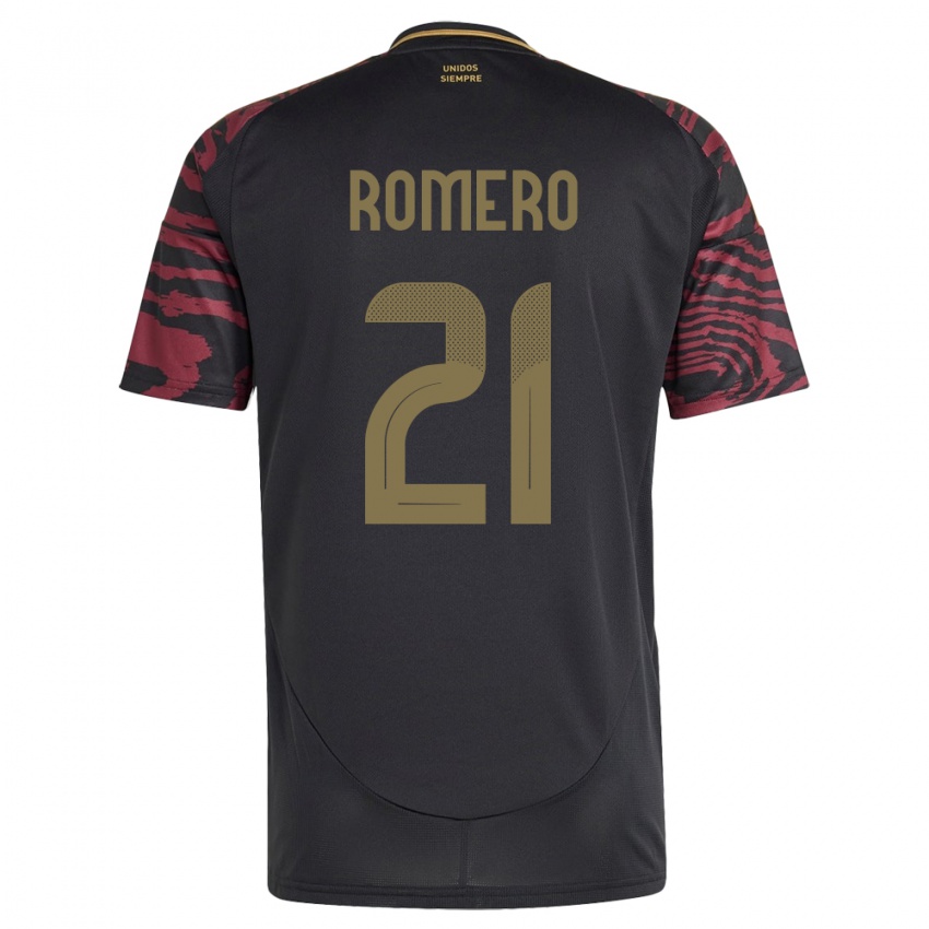 Niño Camiseta Perú Diego Romero #21 Negro 2ª Equipación 24-26 La Camisa México