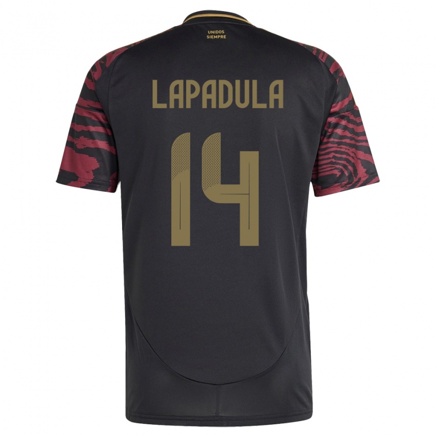 Niño Camiseta Perú Gianluca Lapadula #14 Negro 2ª Equipación 24-26 La Camisa México