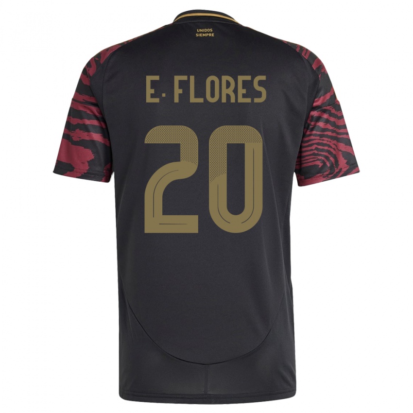 Niño Camiseta Perú Edison Flores #20 Negro 2ª Equipación 24-26 La Camisa México