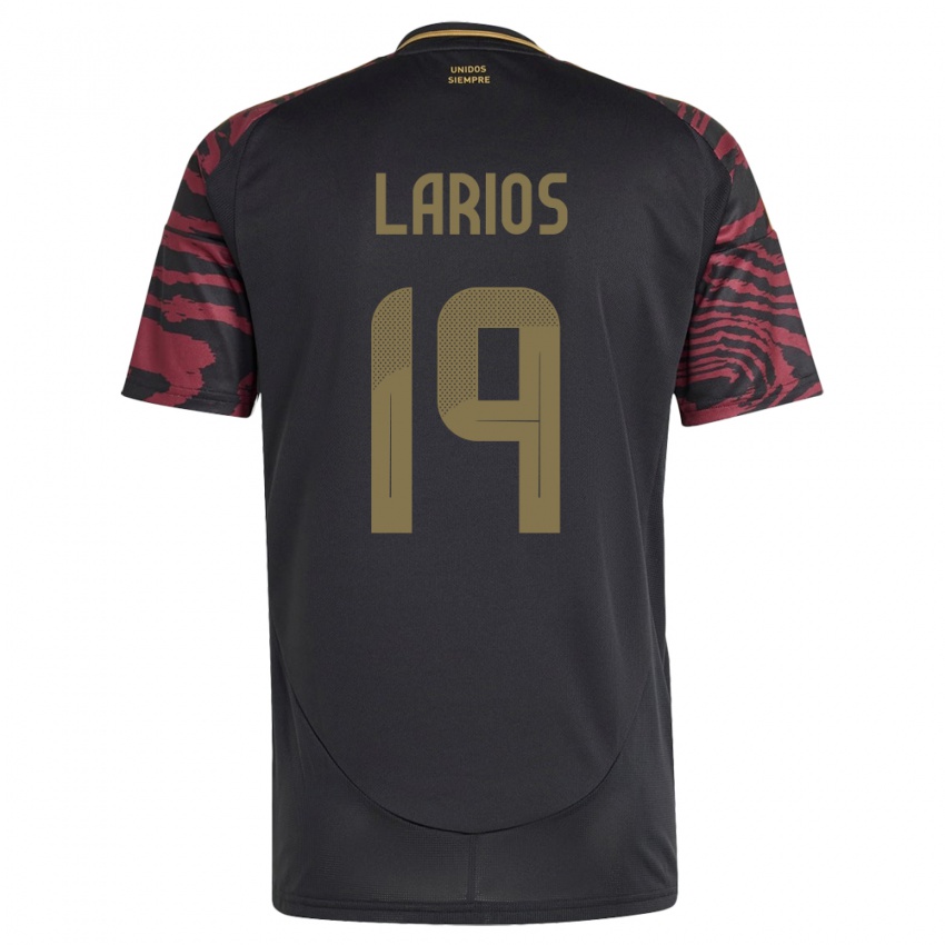 Niño Camiseta Perú Guillermo Larios #19 Negro 2ª Equipación 24-26 La Camisa México