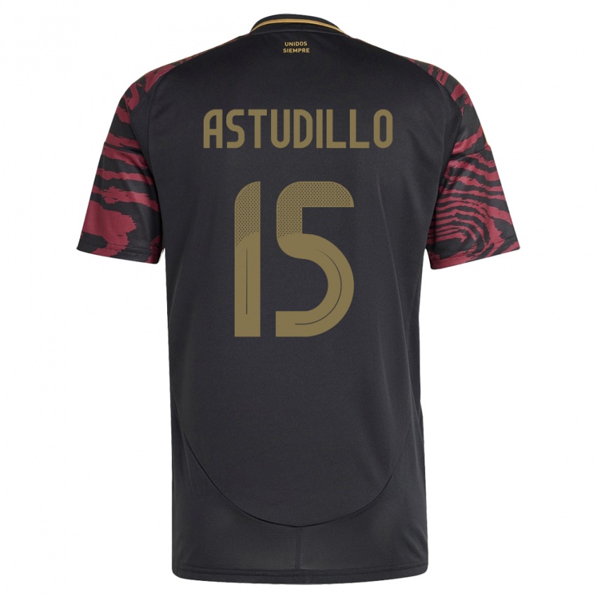 Niño Camiseta Perú Julinho Astudillo #15 Negro 2ª Equipación 24-26 La Camisa México