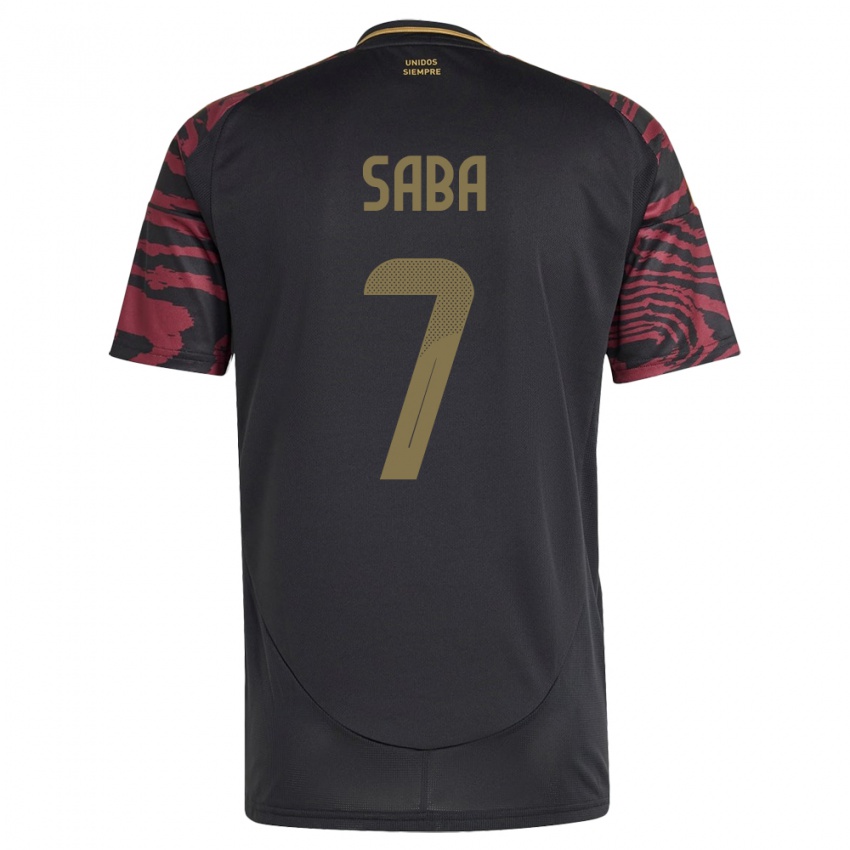 Niño Camiseta Perú Emilio Saba #7 Negro 2ª Equipación 24-26 La Camisa México