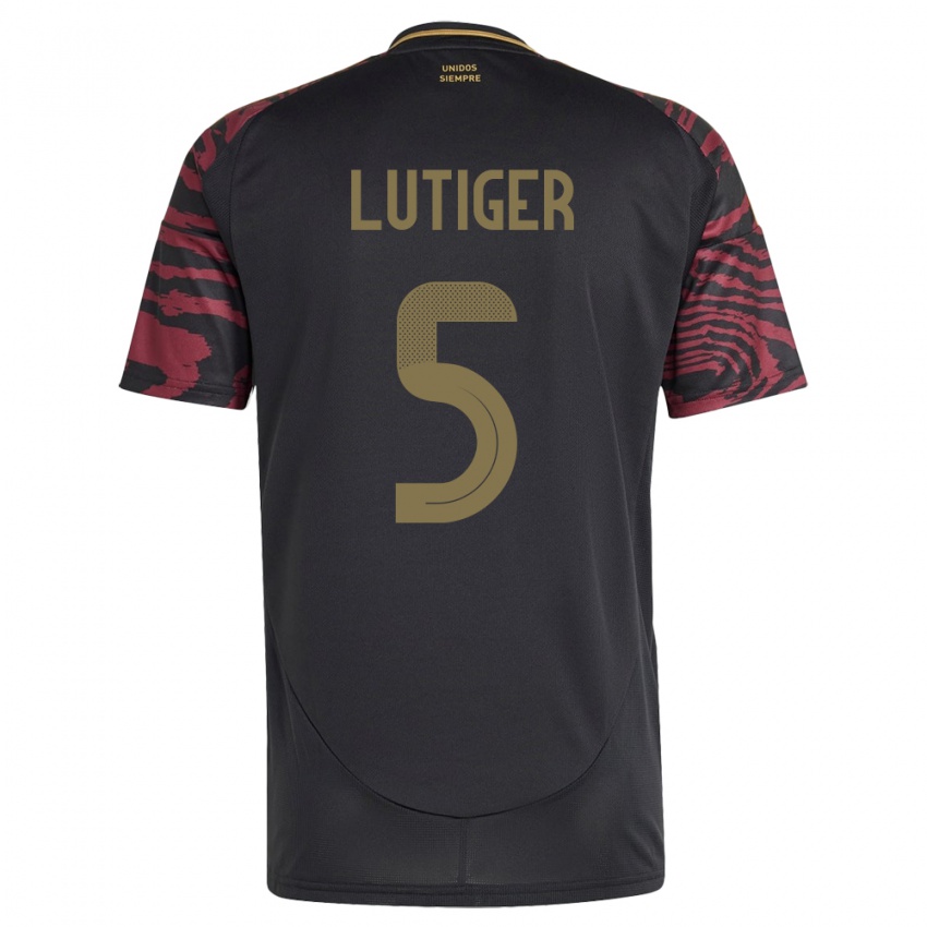 Niño Camiseta Perú Rafael Lutiger #5 Negro 2ª Equipación 24-26 La Camisa México