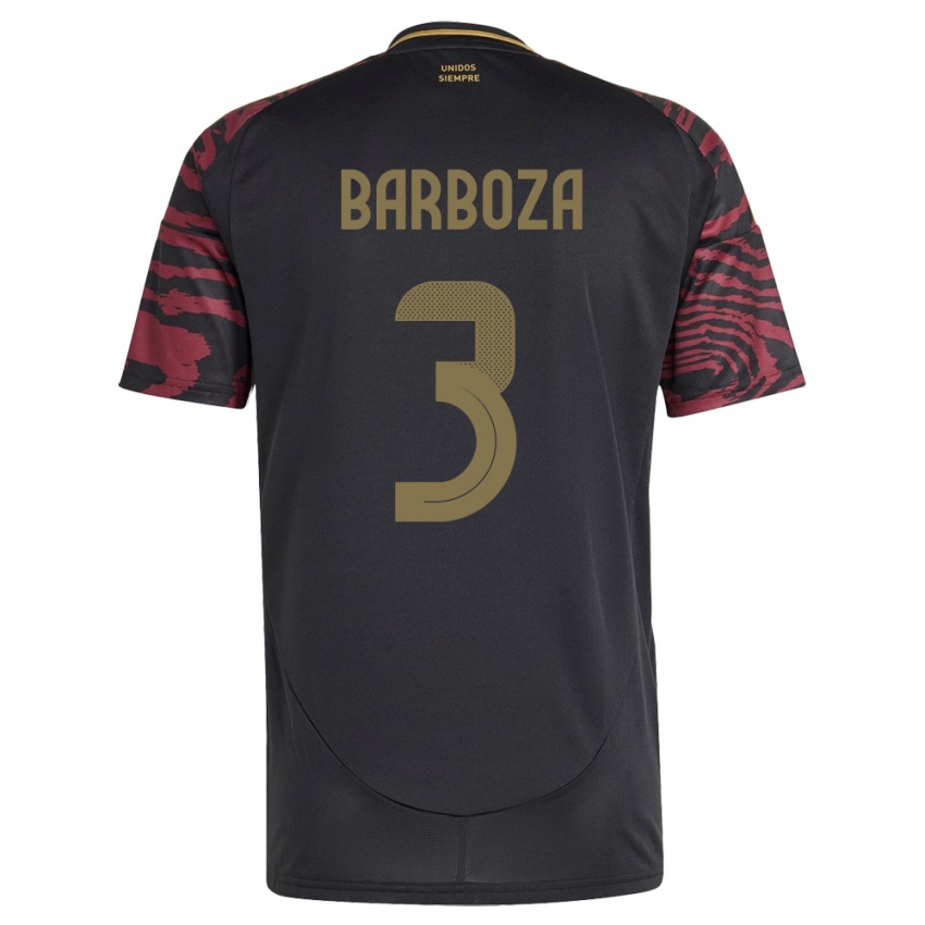 Niño Camiseta Perú Matías Barboza #3 Negro 2ª Equipación 24-26 La Camisa México