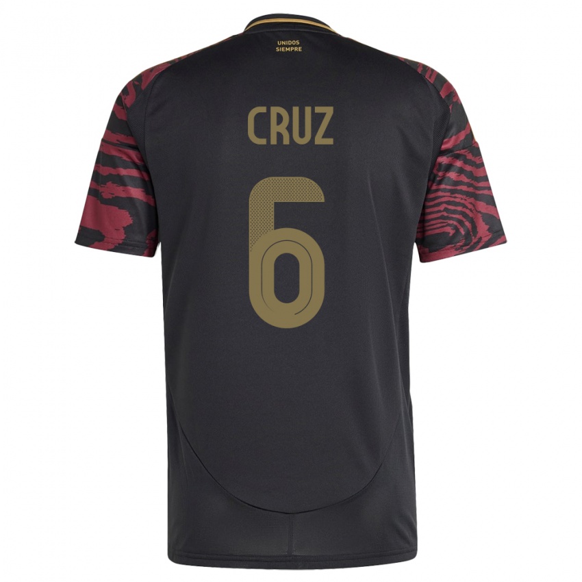 Niño Camiseta Perú Esteban Cruz #6 Negro 2ª Equipación 24-26 La Camisa México