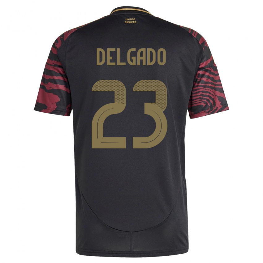 Niño Camiseta Perú Valentino Delgado #23 Negro 2ª Equipación 24-26 La Camisa México