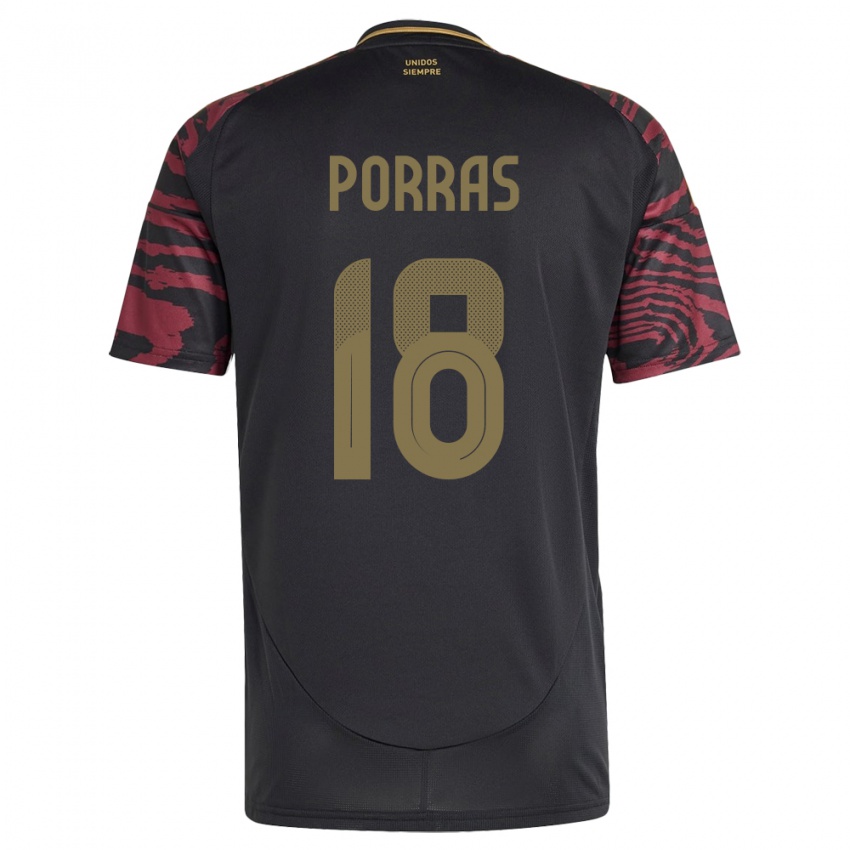 Niño Camiseta Perú Sashenka Porras #18 Negro 2ª Equipación 24-26 La Camisa México