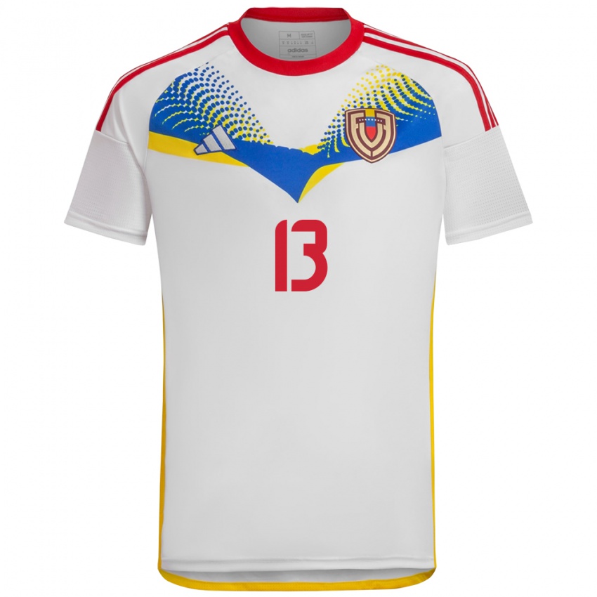 Niño Camiseta Venezuela Nayluisa Cáceres #13 Blanco 2ª Equipación 24-26 La Camisa México