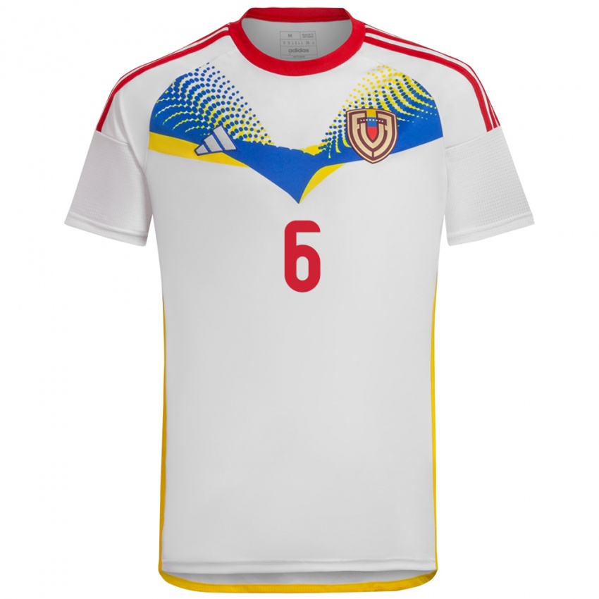 Niño Camiseta Venezuela Michelle Romero #6 Blanco 2ª Equipación 24-26 La Camisa México