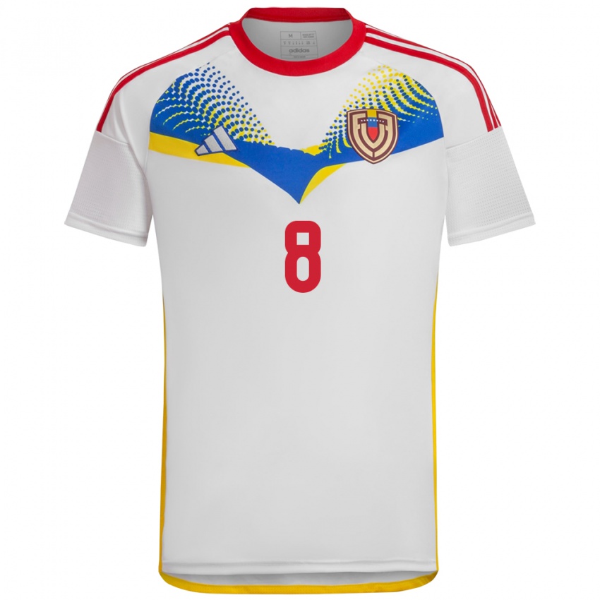 Niño Camiseta Venezuela Giovanny Sequera #8 Blanco 2ª Equipación 24-26 La Camisa México