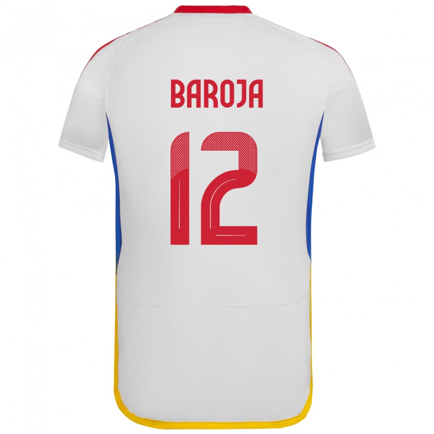 Niño Camiseta Venezuela Alain Baroja #12 Blanco 2ª Equipación 24-26 La Camisa México