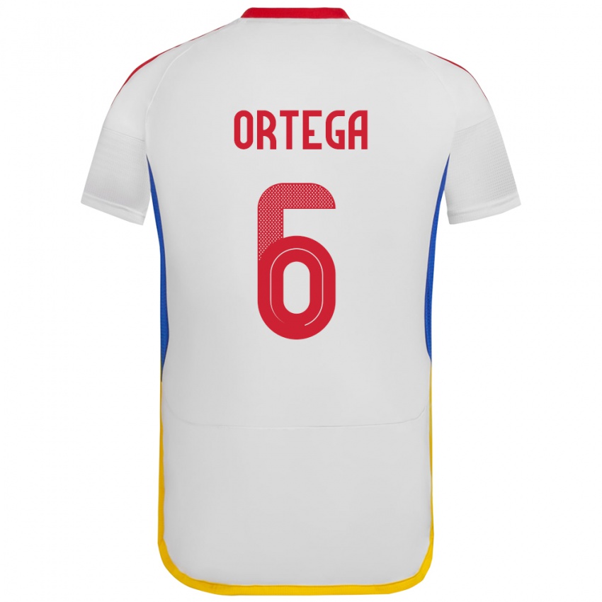 Niño Camiseta Venezuela Bryant Ortega #6 Blanco 2ª Equipación 24-26 La Camisa México