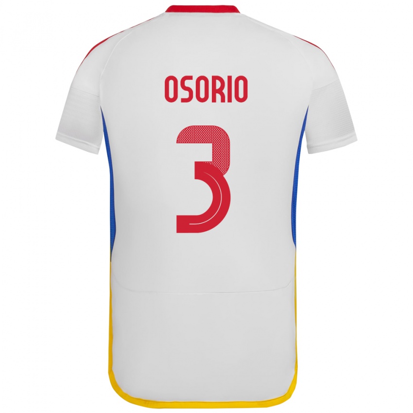 Niño Camiseta Venezuela Yordan Osorio #3 Blanco 2ª Equipación 24-26 La Camisa México