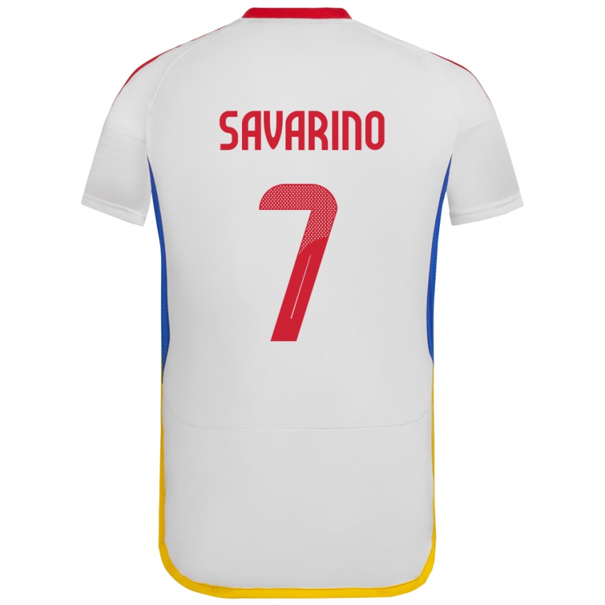 Niño Camiseta Venezuela Jefferson Savarino #7 Blanco 2ª Equipación 24-26 La Camisa México