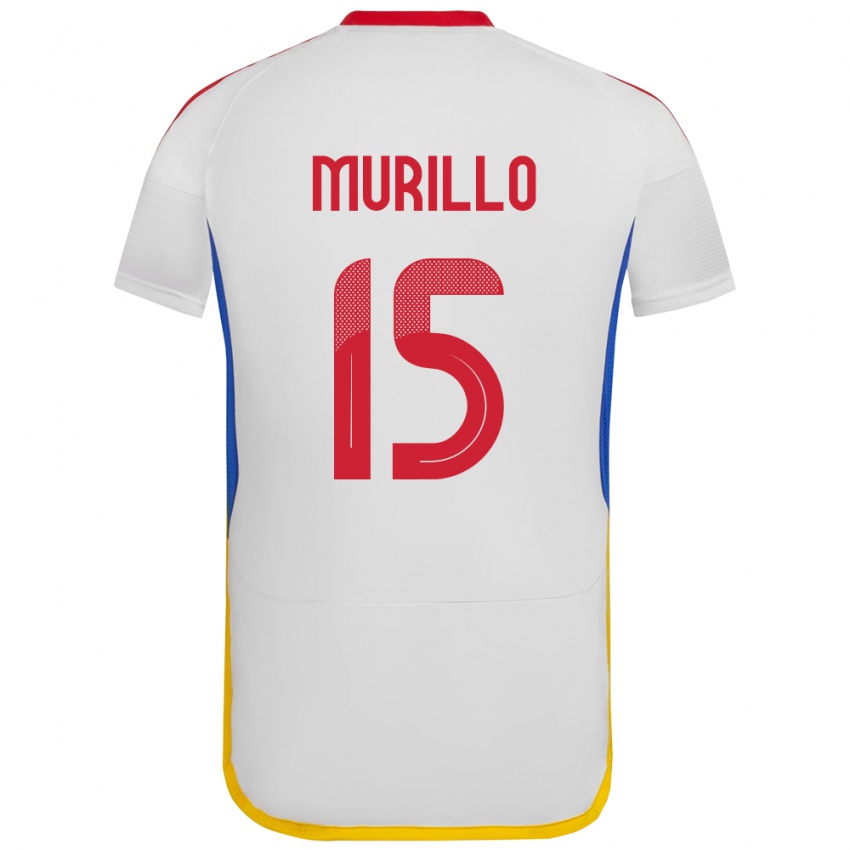 Niño Camiseta Venezuela Jhon Murillo #15 Blanco 2ª Equipación 24-26 La Camisa México