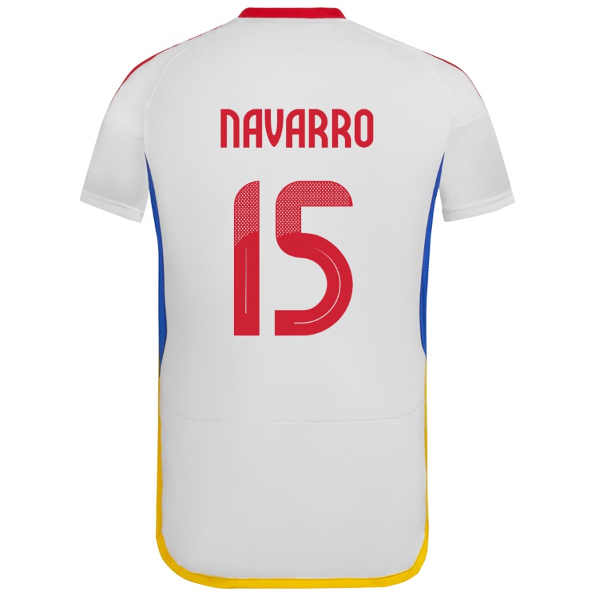 Niño Camiseta Venezuela Miguel Navarro #15 Blanco 2ª Equipación 24-26 La Camisa México