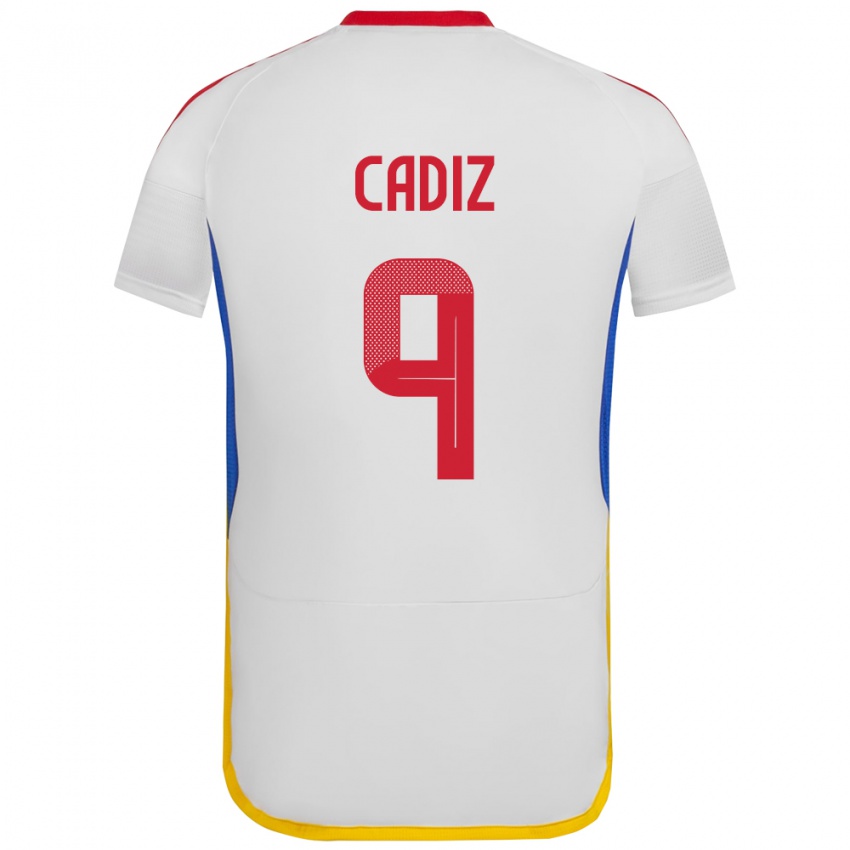 Niño Camiseta Venezuela Jhonder Cádiz #9 Blanco 2ª Equipación 24-26 La Camisa México