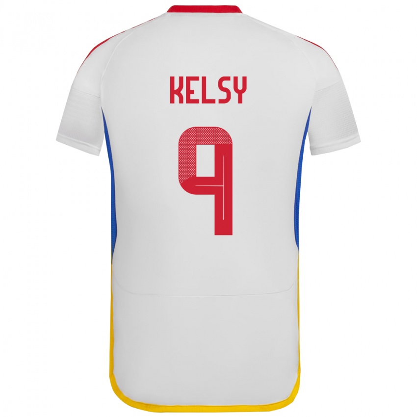 Niño Camiseta Venezuela Kevin Kelsy #9 Blanco 2ª Equipación 24-26 La Camisa México