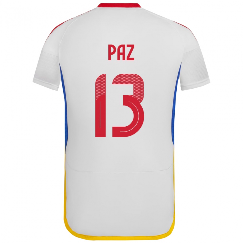 Niño Camiseta Venezuela Jesús Paz #13 Blanco 2ª Equipación 24-26 La Camisa México