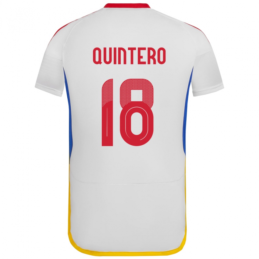 Niño Camiseta Venezuela Jesús Quintero #18 Blanco 2ª Equipación 24-26 La Camisa México