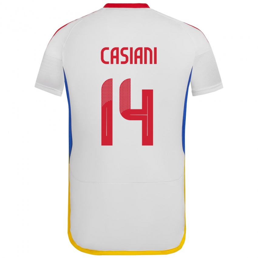 Niño Camiseta Venezuela Luis Casiani #14 Blanco 2ª Equipación 24-26 La Camisa México