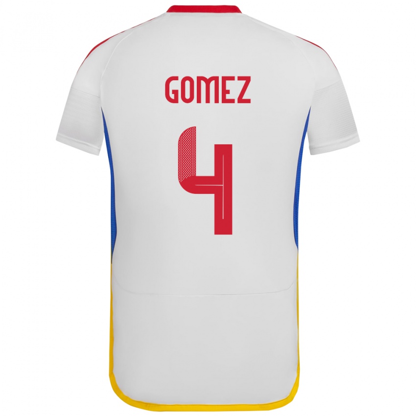 Niño Camiseta Venezuela Santiago Gómez #4 Blanco 2ª Equipación 24-26 La Camisa México