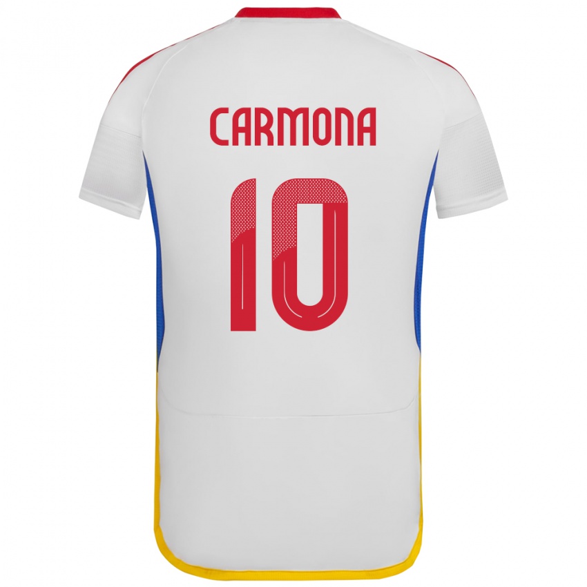 Niño Camiseta Venezuela Wikelman Carmona #10 Blanco 2ª Equipación 24-26 La Camisa México