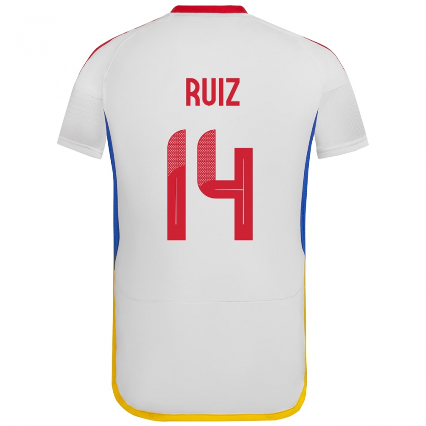 Niño Camiseta Venezuela Maicol Ruiz #14 Blanco 2ª Equipación 24-26 La Camisa México