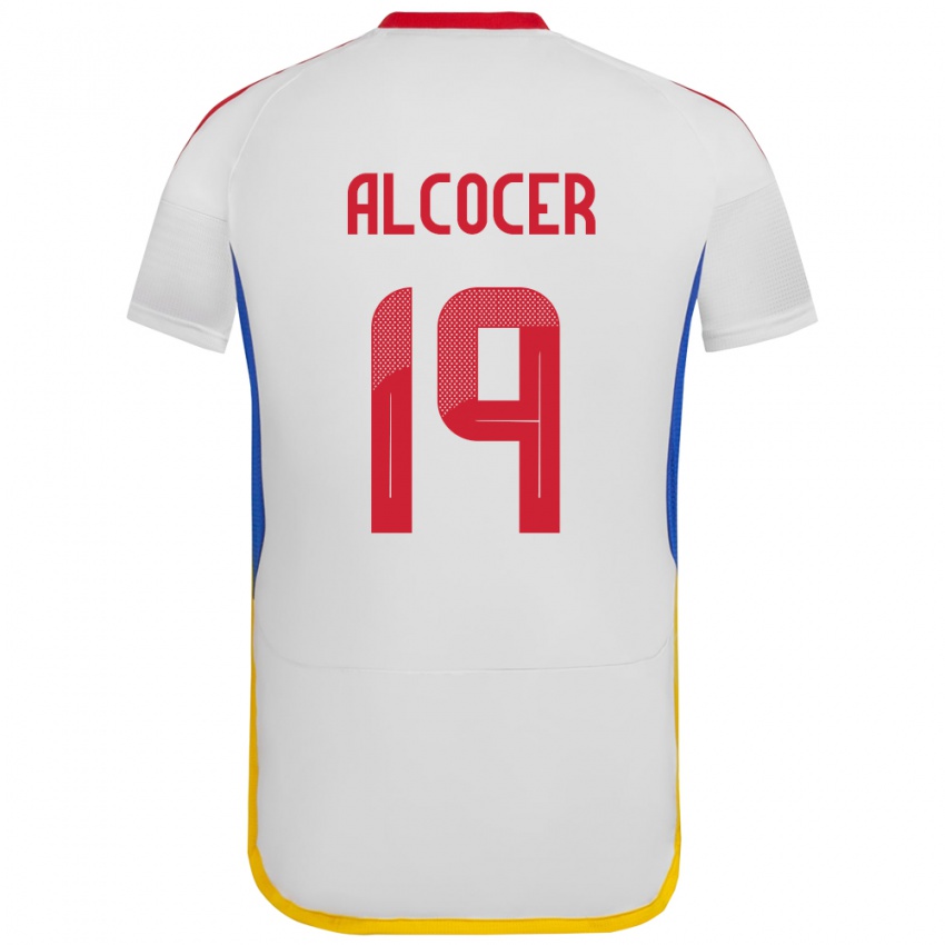 Niño Camiseta Venezuela Brayan Alcocer #19 Blanco 2ª Equipación 24-26 La Camisa México