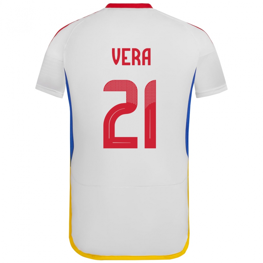 Niño Camiseta Venezuela Andry Vera #21 Blanco 2ª Equipación 24-26 La Camisa México