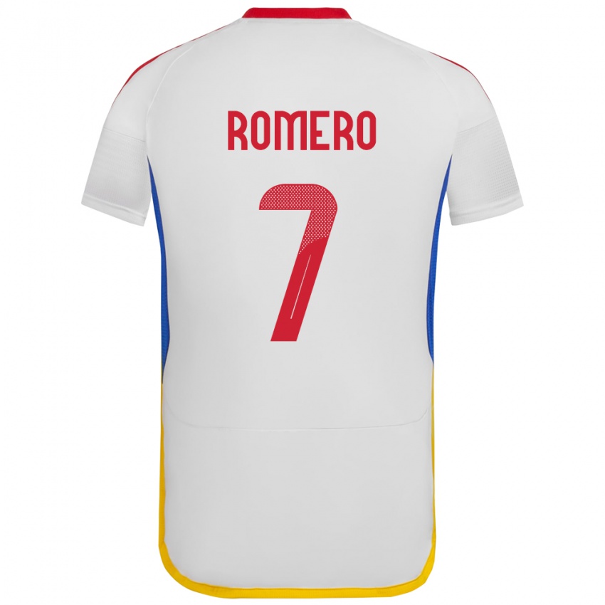 Niño Camiseta Venezuela Leenhan Romero #7 Blanco 2ª Equipación 24-26 La Camisa México